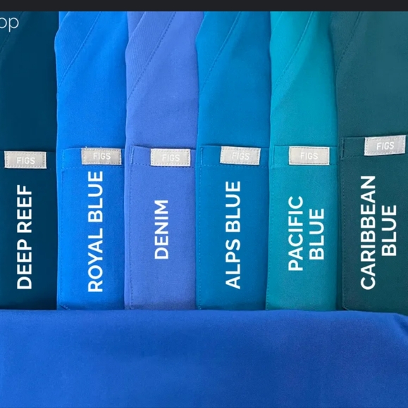 Figs scrubs set Caribbean blue Catarina top Zamora jogger petite - Picture 14 of 14